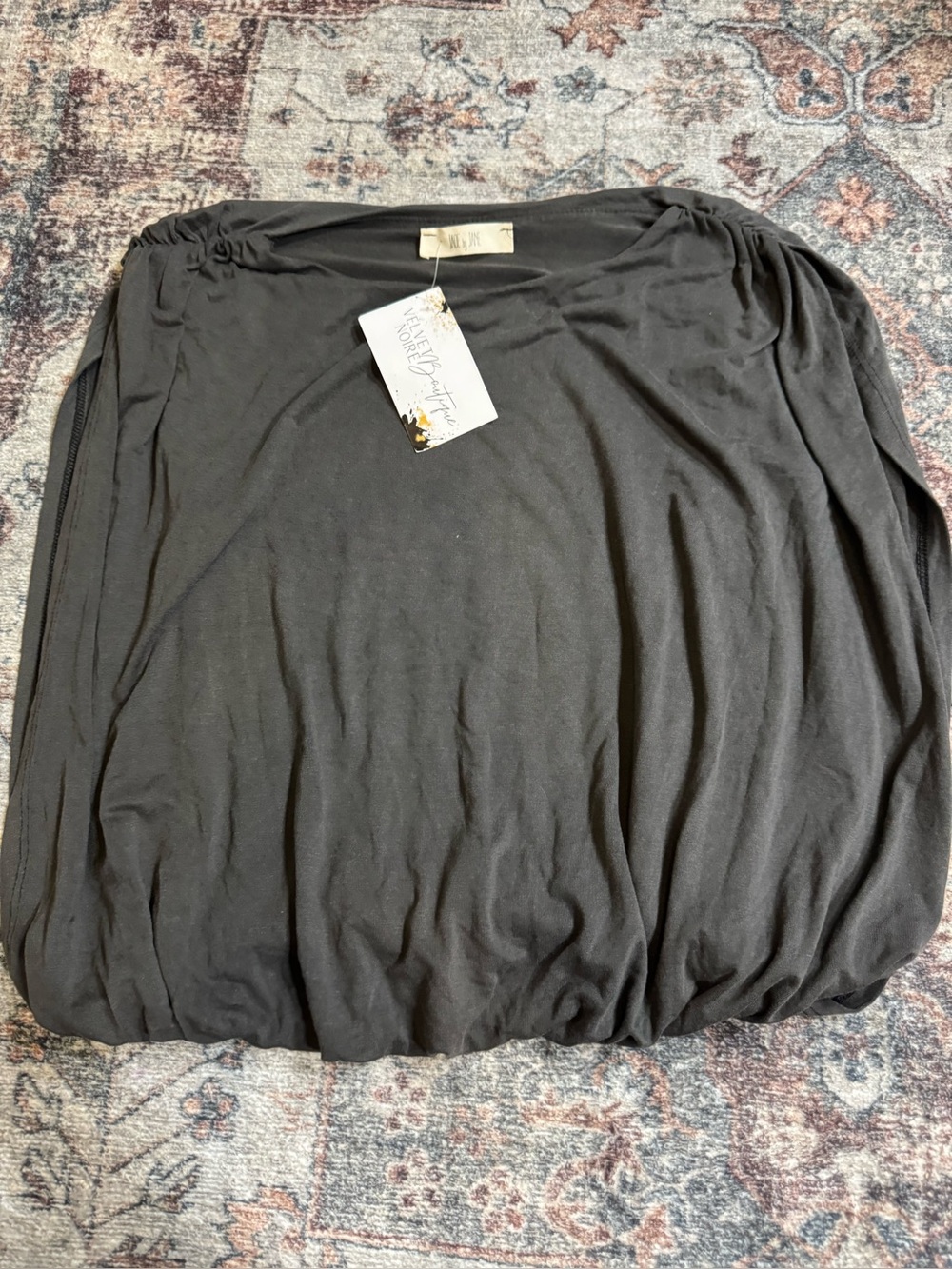 Jade by Jane Women’s Black Off-Shoulder Blouson Top - By Moth